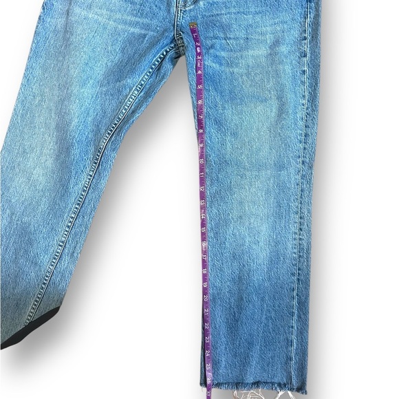 Grlfrnd Tatum Crop Jeans in Late Night Raw Hem Mid Rise Revolve size 29 - Picture 4 of 13